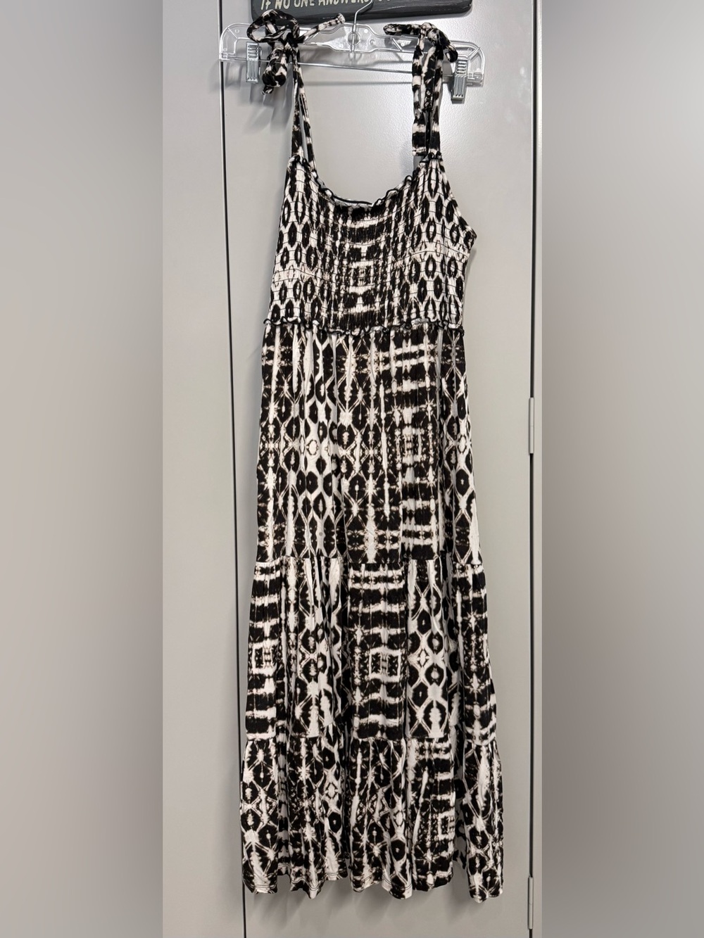INC International Concepts Black and White Printed Maxi Dress